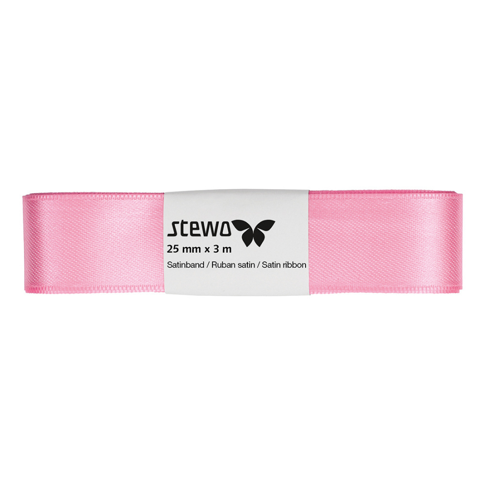 Satin Strängchen 25mmx3m rosa hell