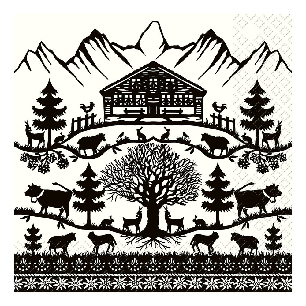 Serviette "Wilma" 25x25cm schwarz