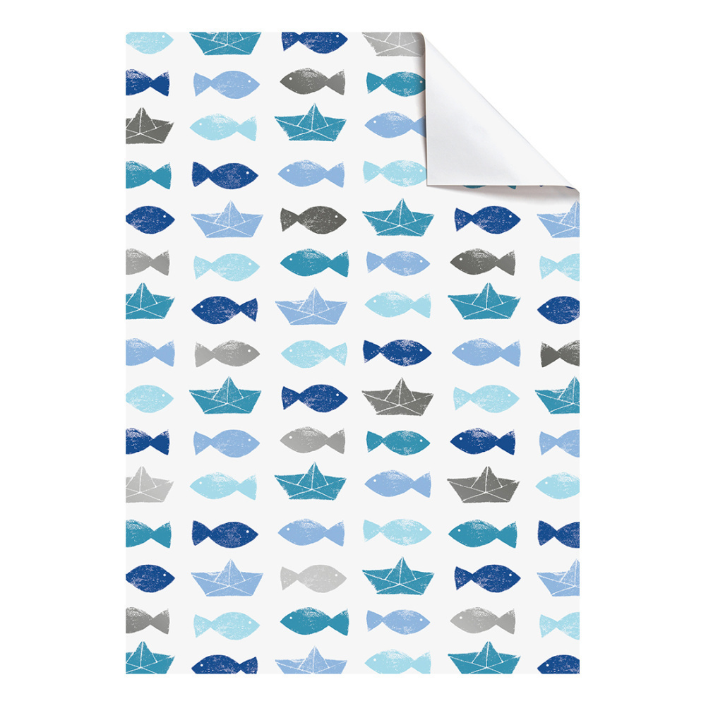 Geschenkpapier-Bogen „Eugen“ 100x70cm blau