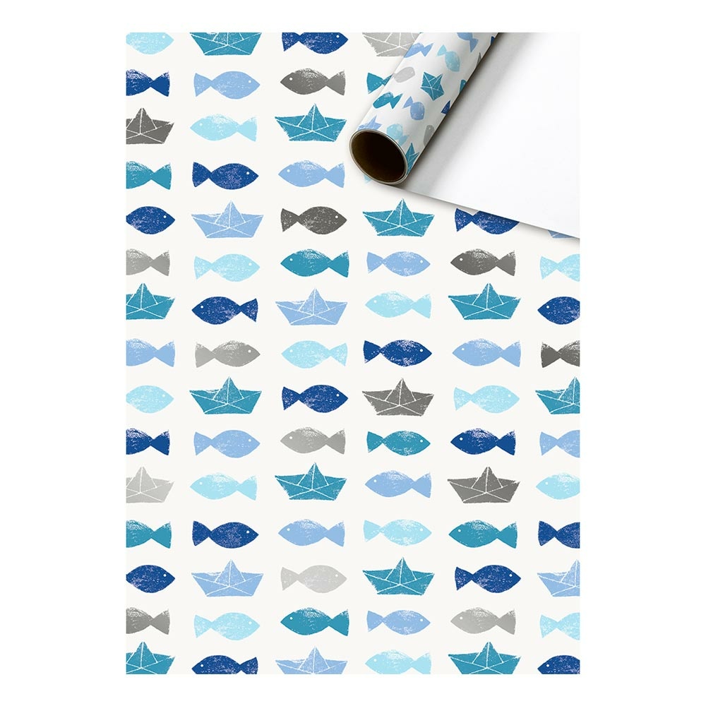 Geschenkpapier „Eugen“ 70x200cm blau