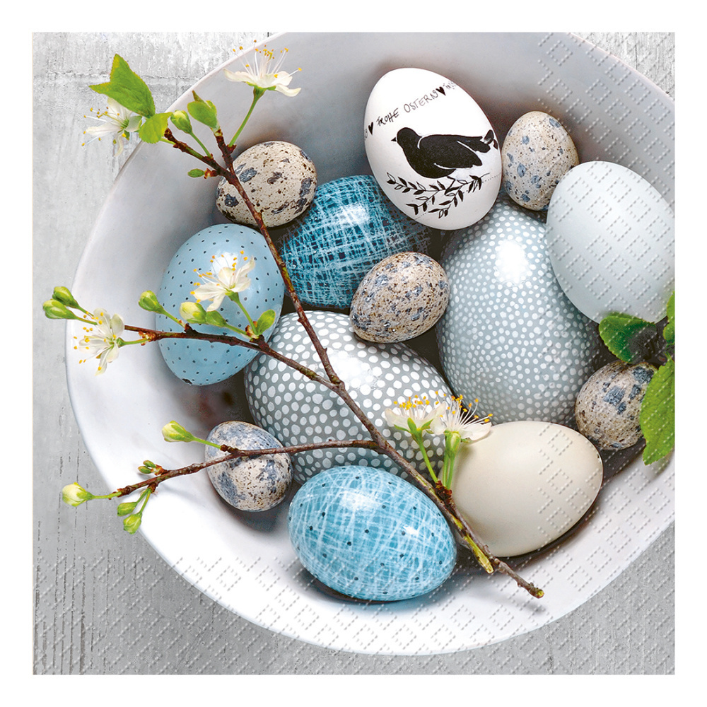 Servietten „Livinus“ 33x33cm blau hell