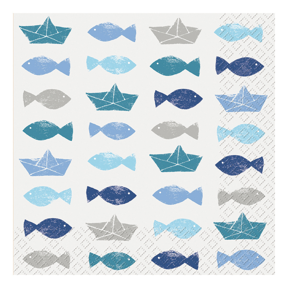 Servietten „Eugen“ 33x33cm blau