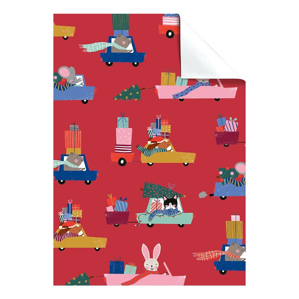 Geschenkpapier-Bogen "Maurin" 50x70cm rot