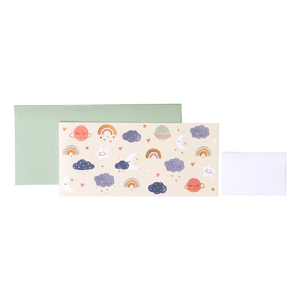 Geschenkkarte „Hiroko“ 11x23cm beige