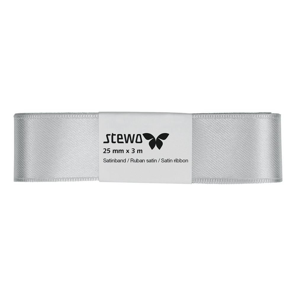 Satin Strängchen 25mmx3m silber