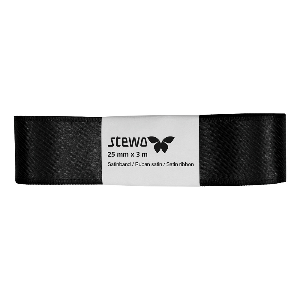Satin Strängchen 25mmx3m schwarz